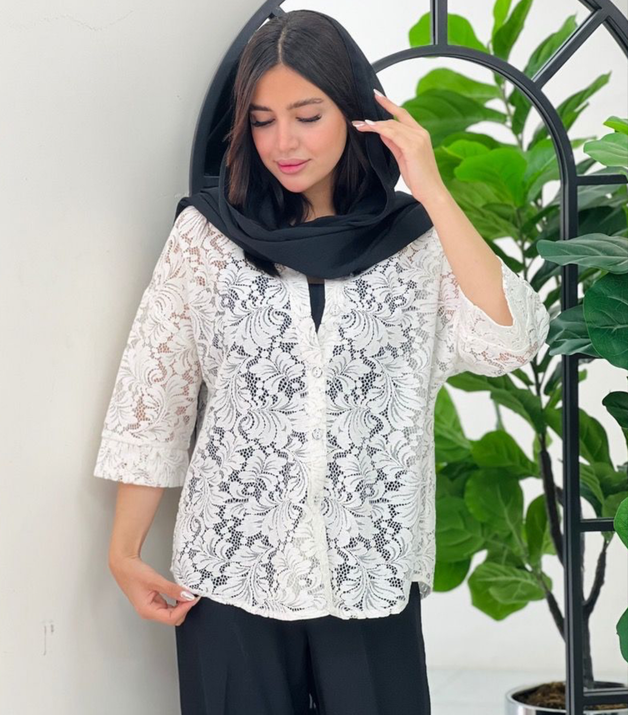 مانتو شومیز عروسکی کارولاین | خامه گیپور وارداتی ترند ۲۰۲۶ | فری سایز تا ۴۴ | دخترانه زنانه