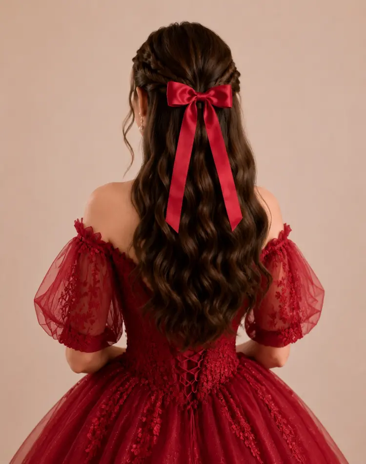 گلسر پاپیونی ساتن بلند مدل مینیمال کلاسیک - اکسسوری موی ترند پینترستی (Satin Bow) کد 95